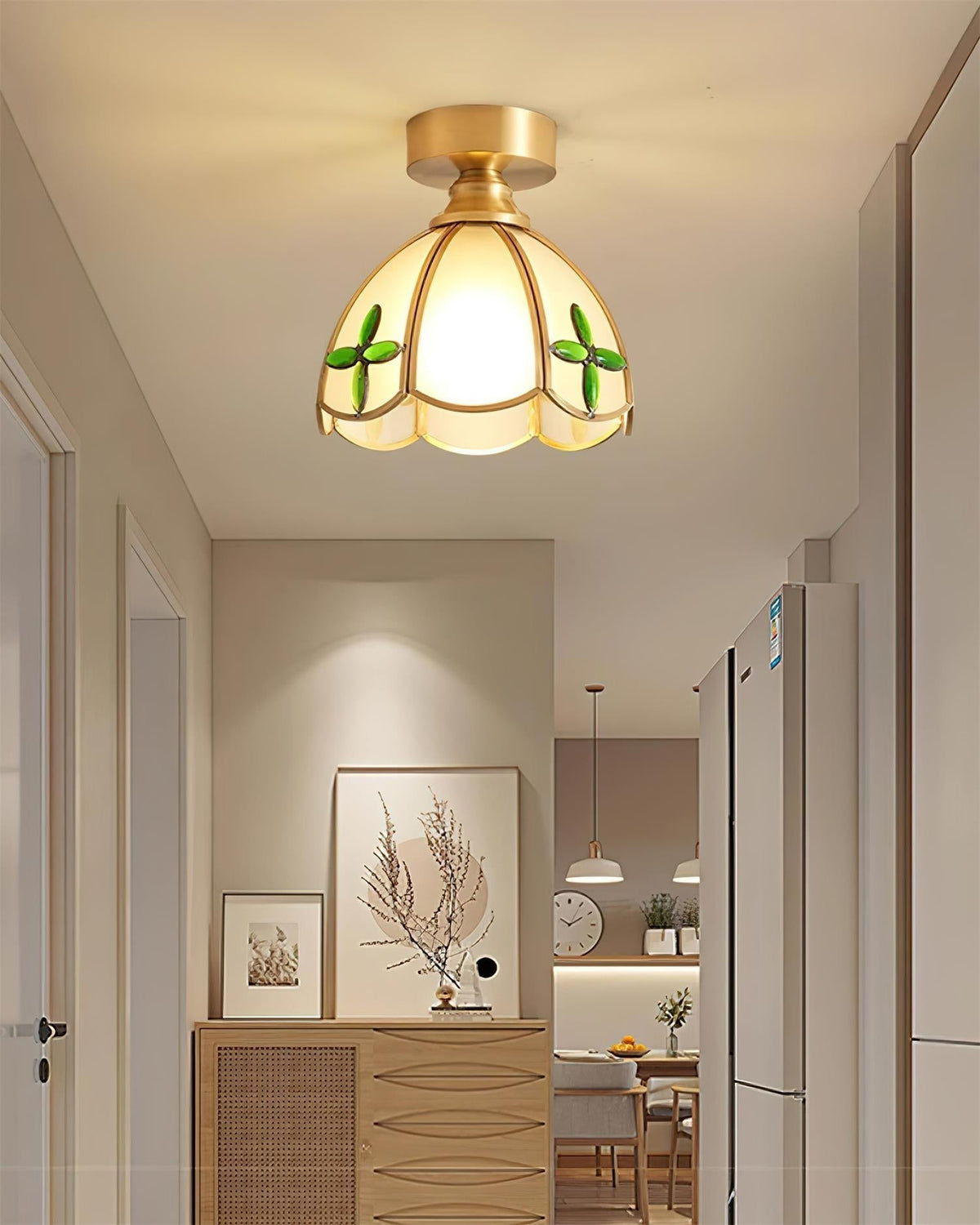 Nexo Tiffany-stijl plafondlamp met geëmailleerd glas