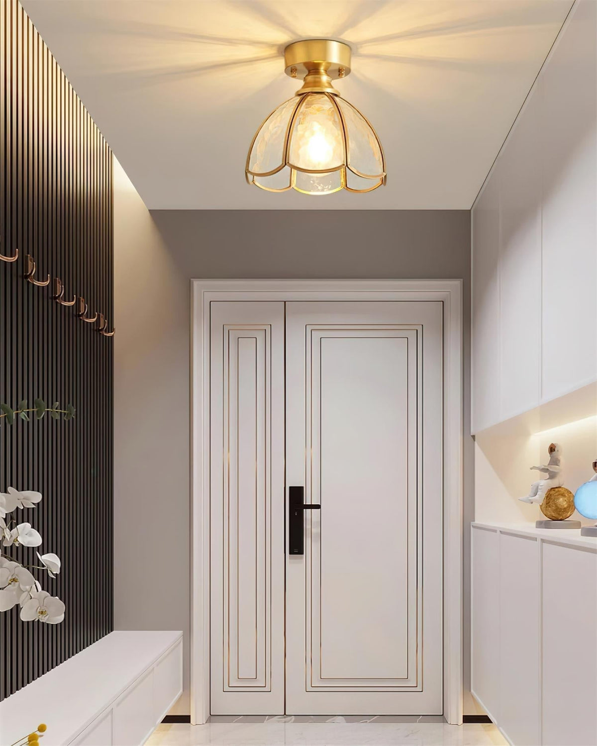 Nexo Tiffany-stijl plafondlamp met geëmailleerd glas