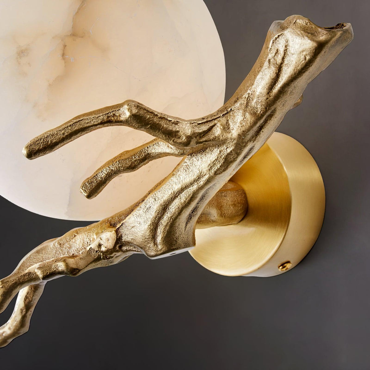 Erixa Retro Twigs messing marmeren wandlamp
