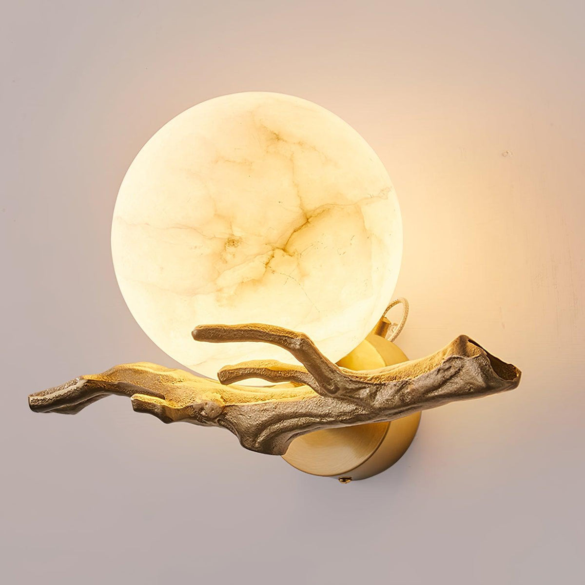 Erixa Retro Twigs messing marmeren wandlamp
