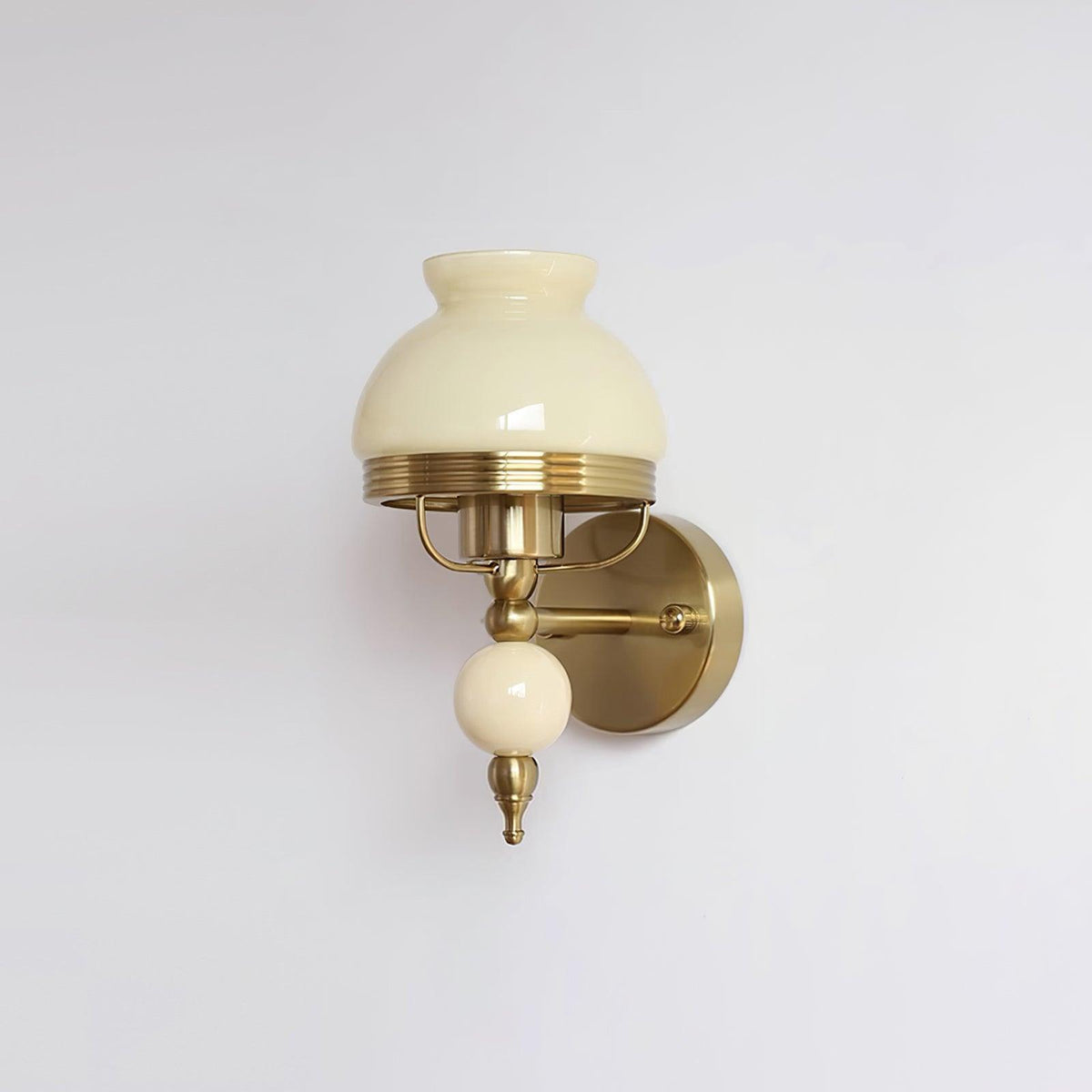 Evia wandlamp met glazen kap en lichtbron voor slaapkamer of gang Retro