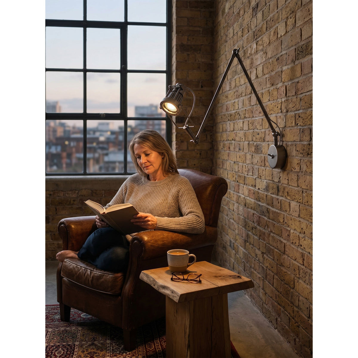 Reznor verstelbare arm wandlamp