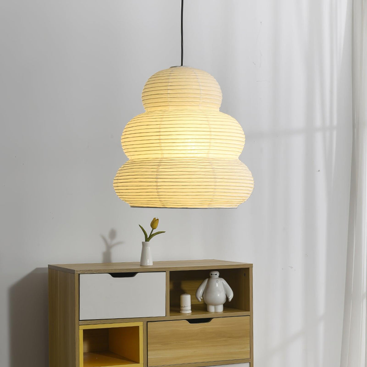 Solara hanglamp washi-papier gelaagde lantaarn Japanse woonkamer