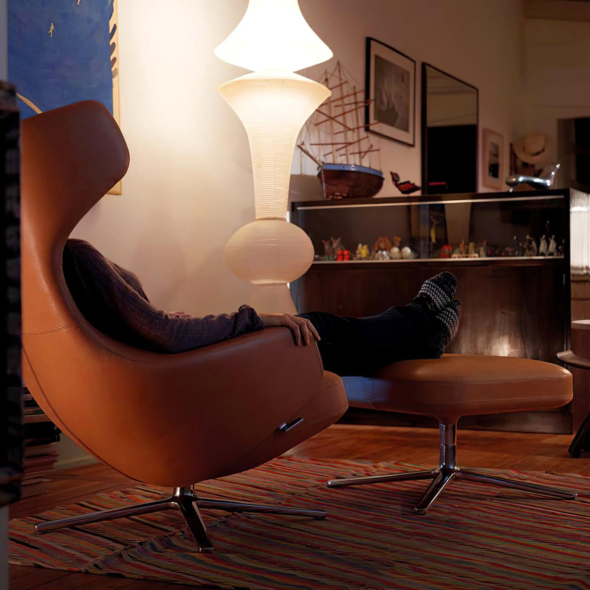 Lunirena hanglamp Washi-papier E voor woonkamer