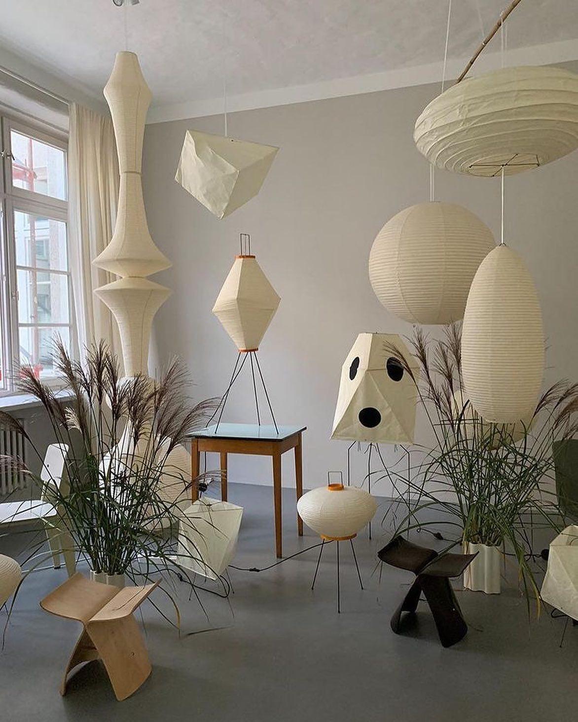 Lunirena hanglamp Washi-papier E voor woonkamer