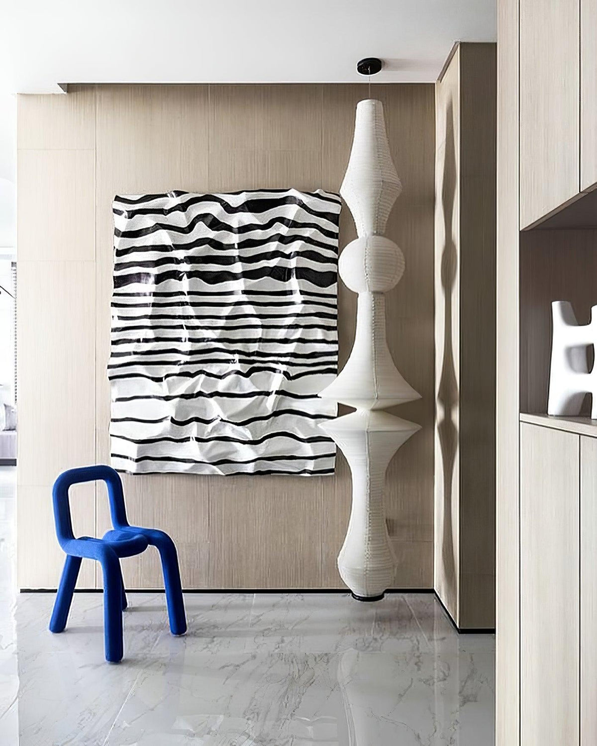 Lunirena hanglamp Washi-papier E voor woonkamer