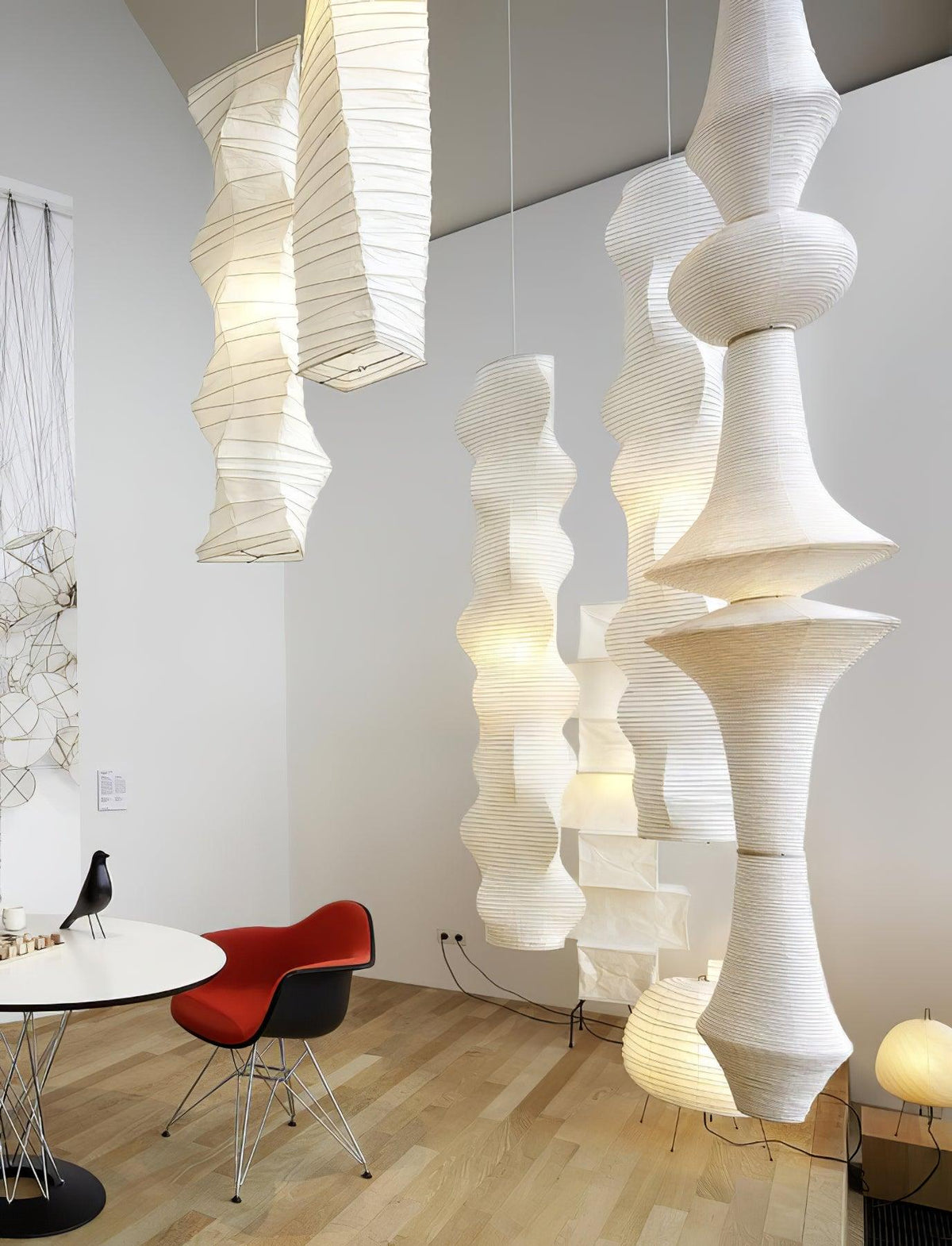 Lunirena hanglamp Washi-papier E voor woonkamer