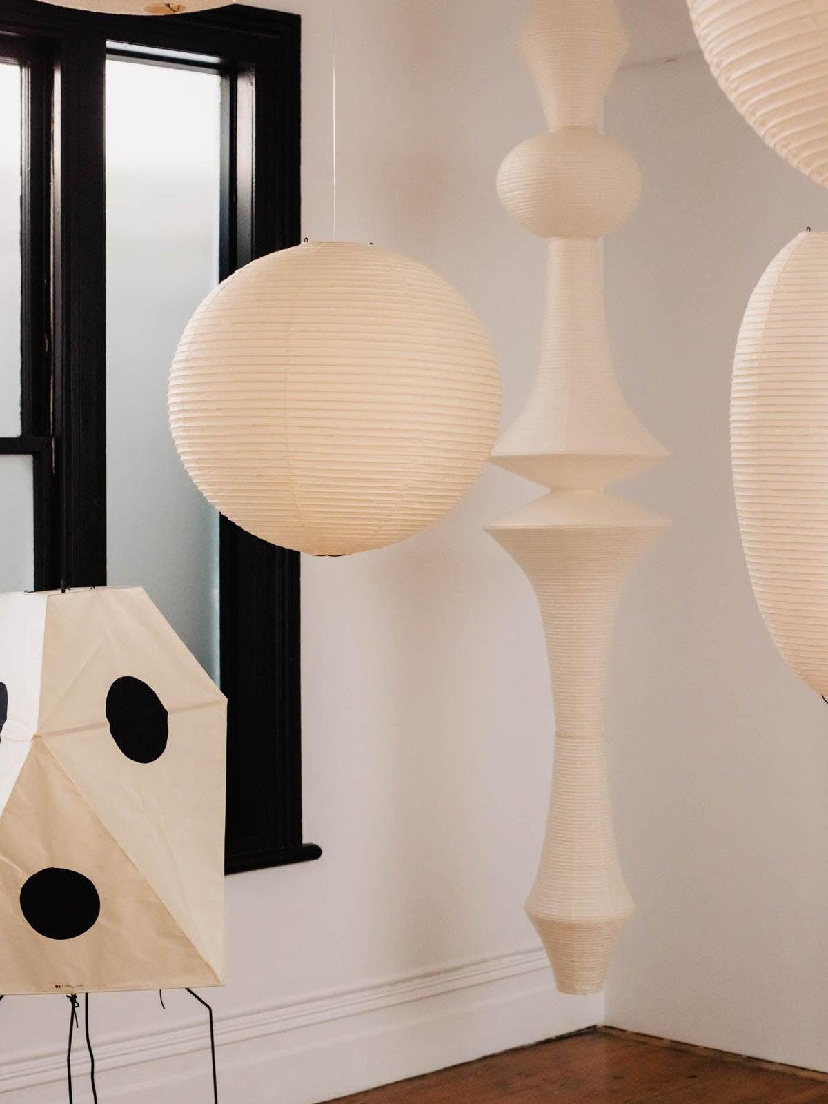 Lunirena hanglamp Washi-papier E voor woonkamer