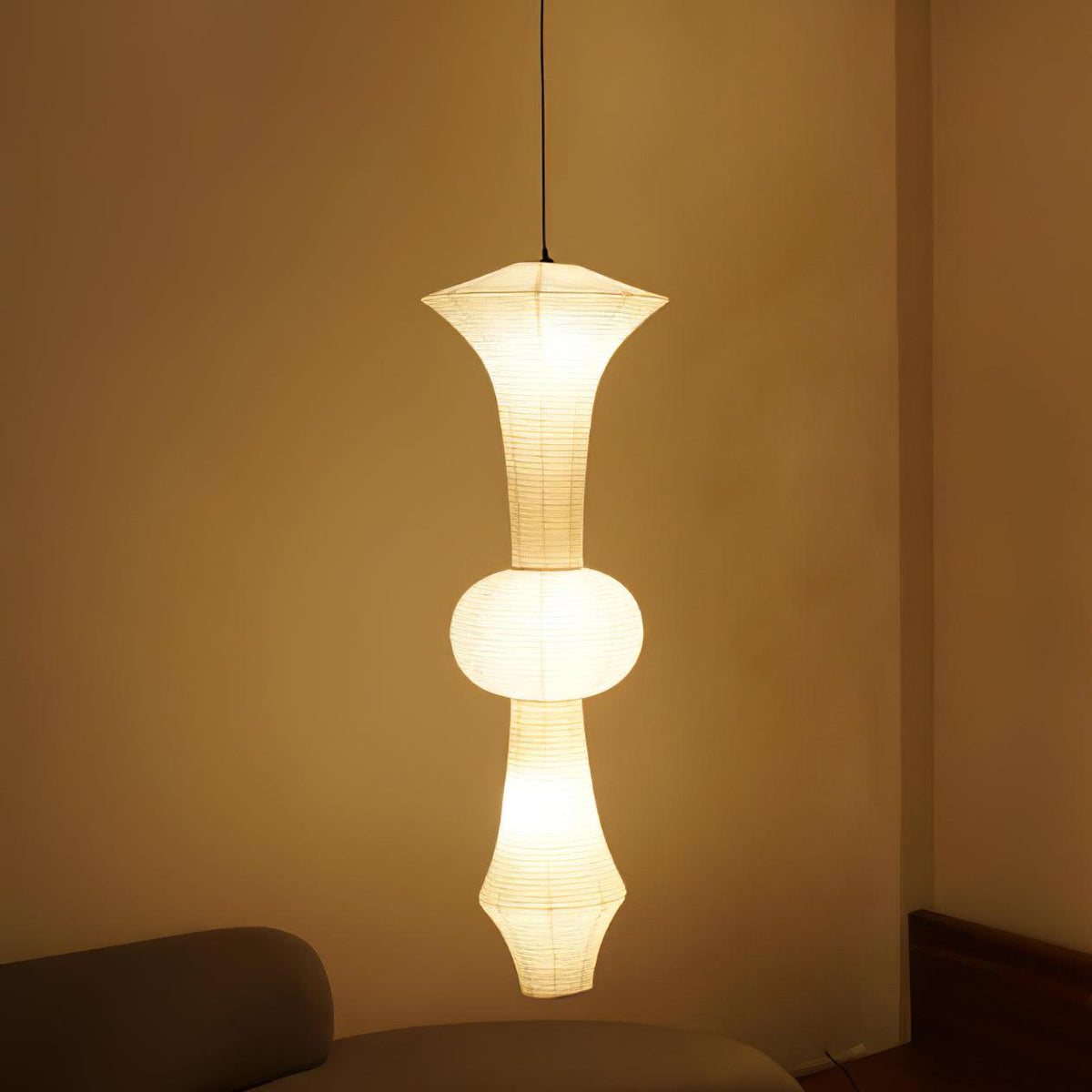 Lunirena hanglamp Washi-papier E voor woonkamer