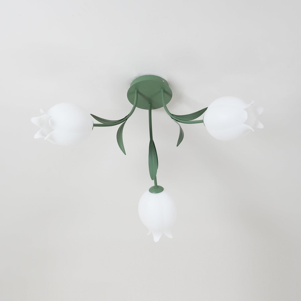 Ivory plafondlamp Lily Flower Blossom Groene Basis