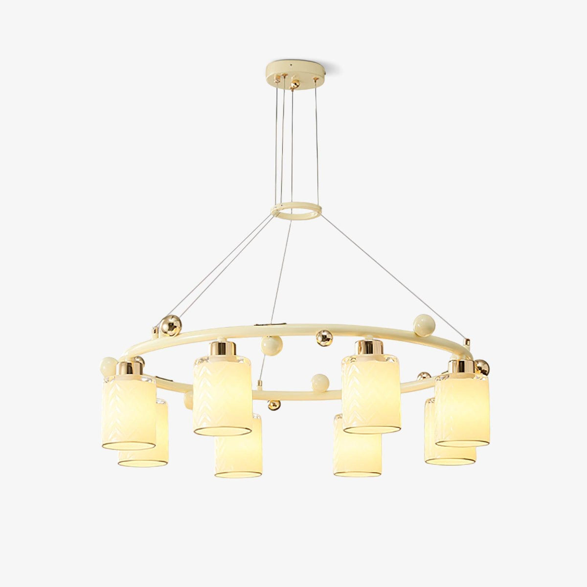 Alsile Japandi-stijl kroonluchter met matglas