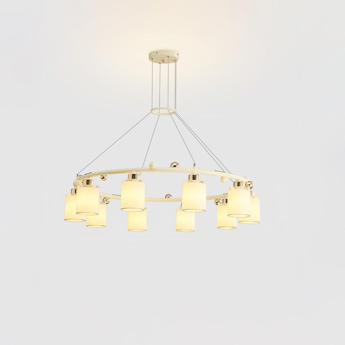 Alsile Japandi-stijl kroonluchter met matglas