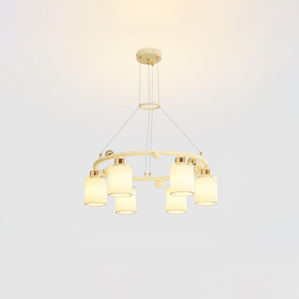 Alsile Japandi-stijl kroonluchter met matglas