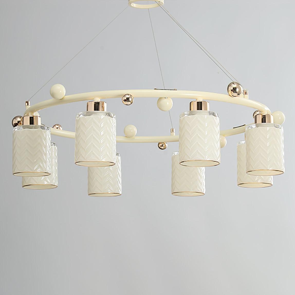 Alsile Japandi-stijl kroonluchter met matglas
