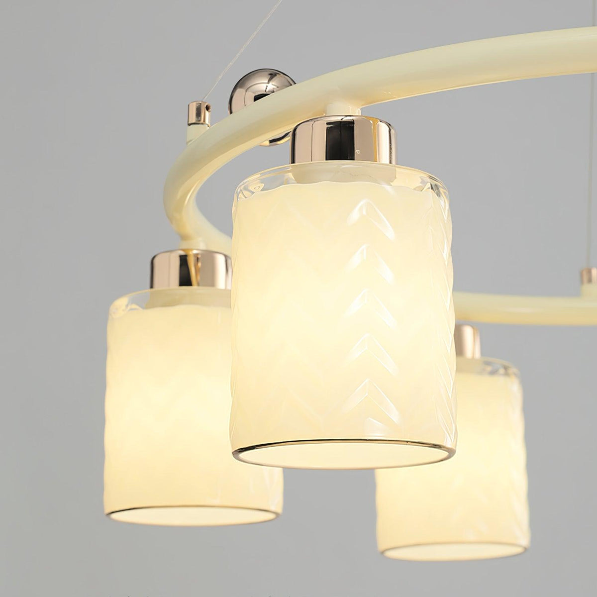 Alsile Japandi-stijl kroonluchter met matglas