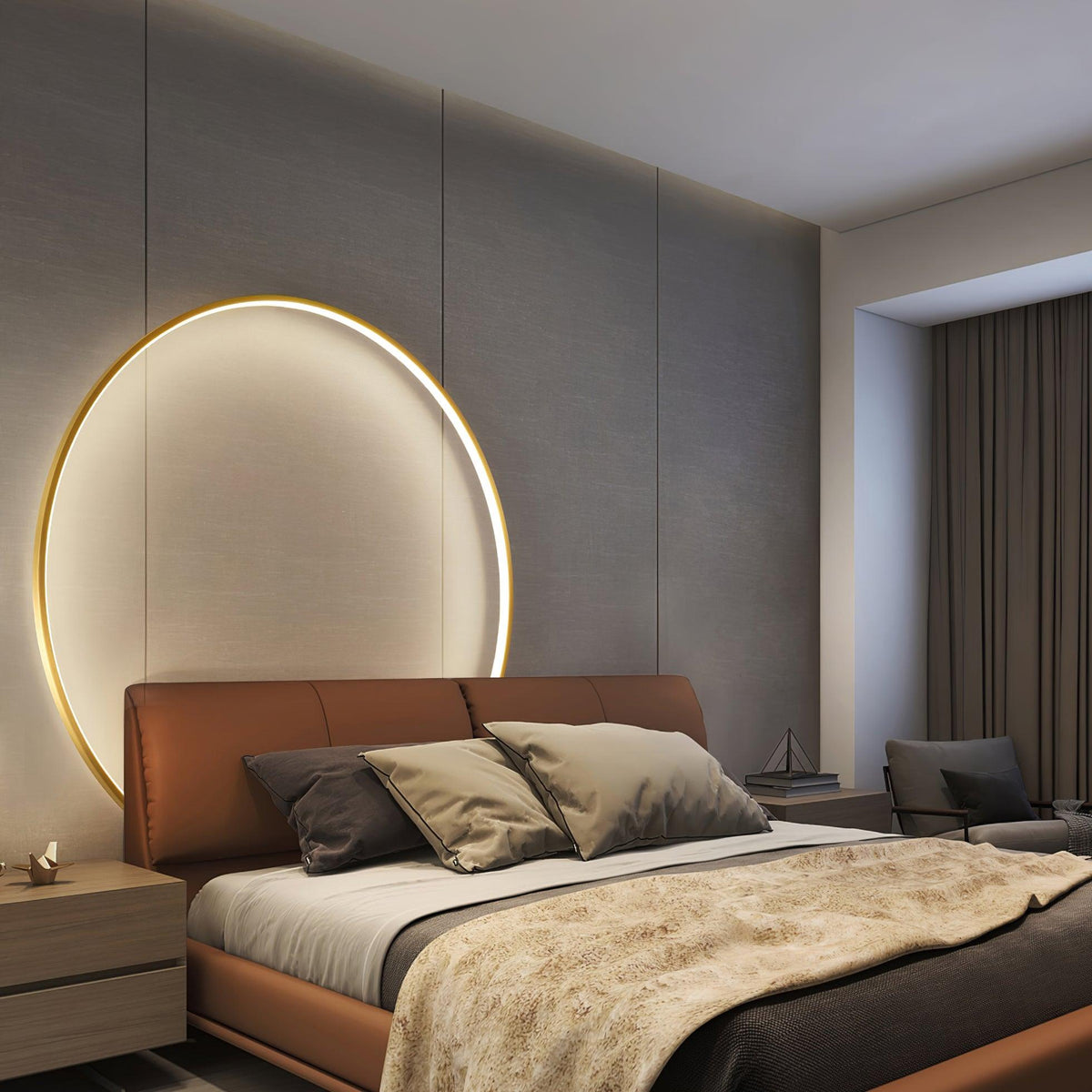Oriaenne wandlamp Moderne Minimalistische Ringvormige LED messing Metaal