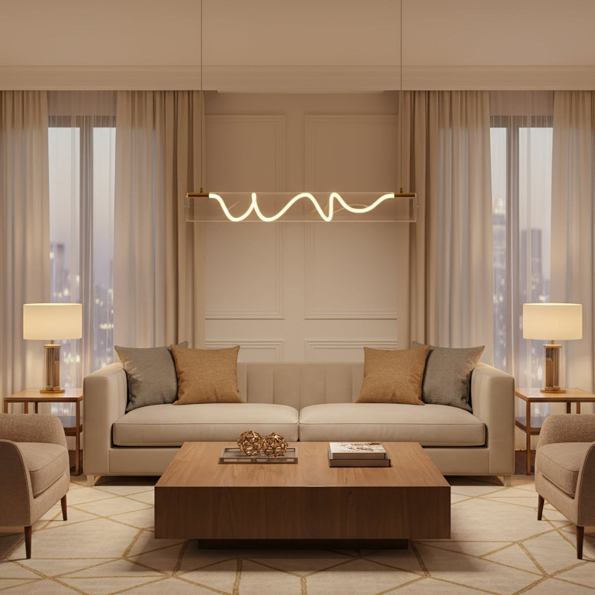 Ripple lineaire hanglamp