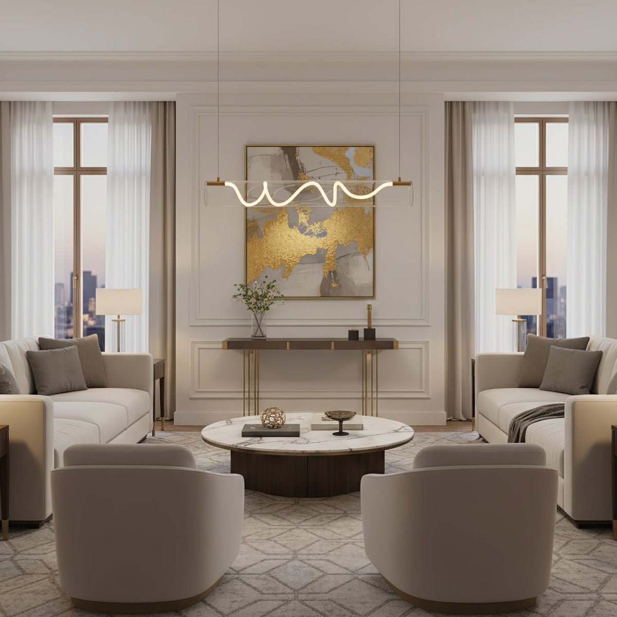 Ripple lineaire hanglamp