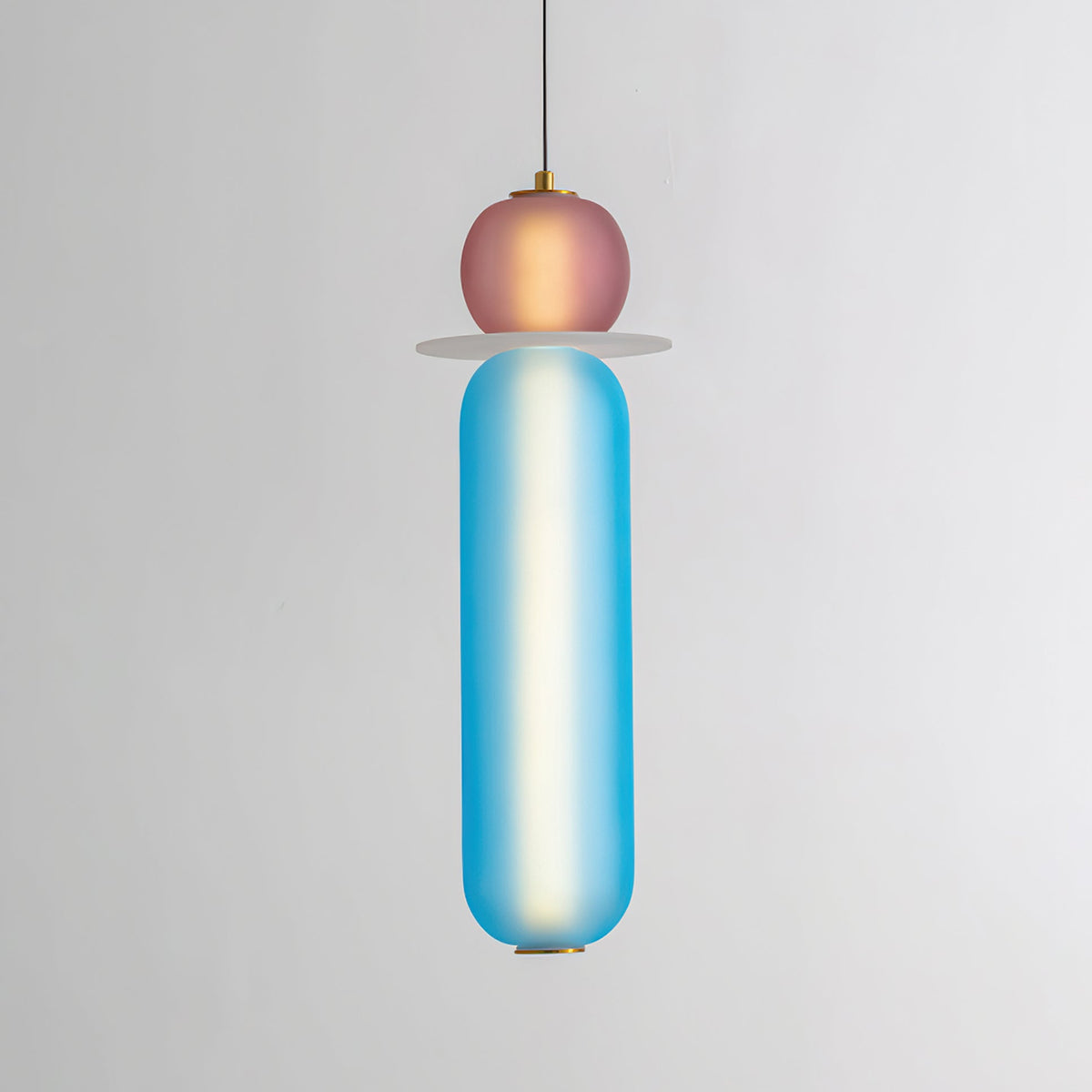 Lioririse hanglamp met gekleurde glas modern