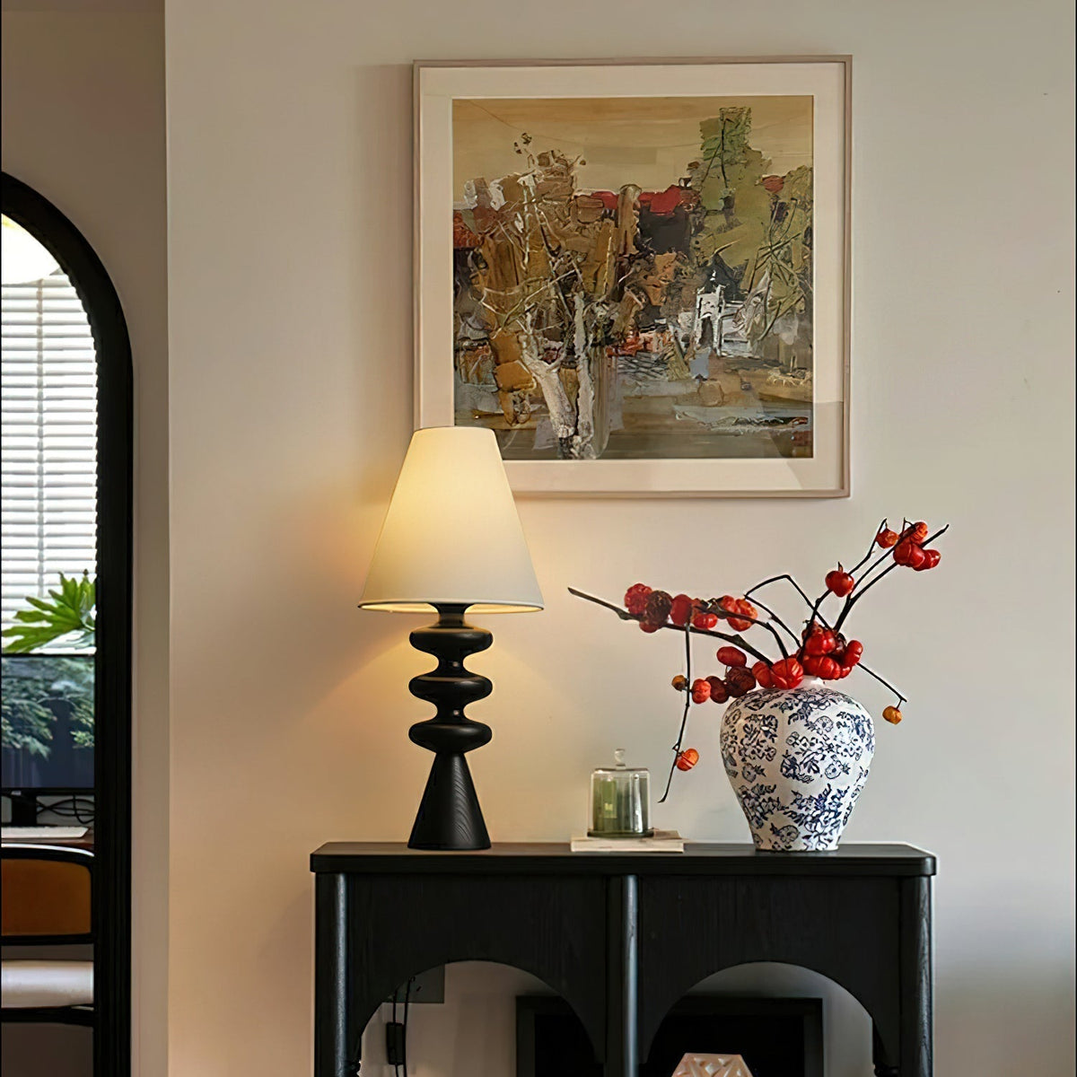 Zelms moderne tafellamp van hout