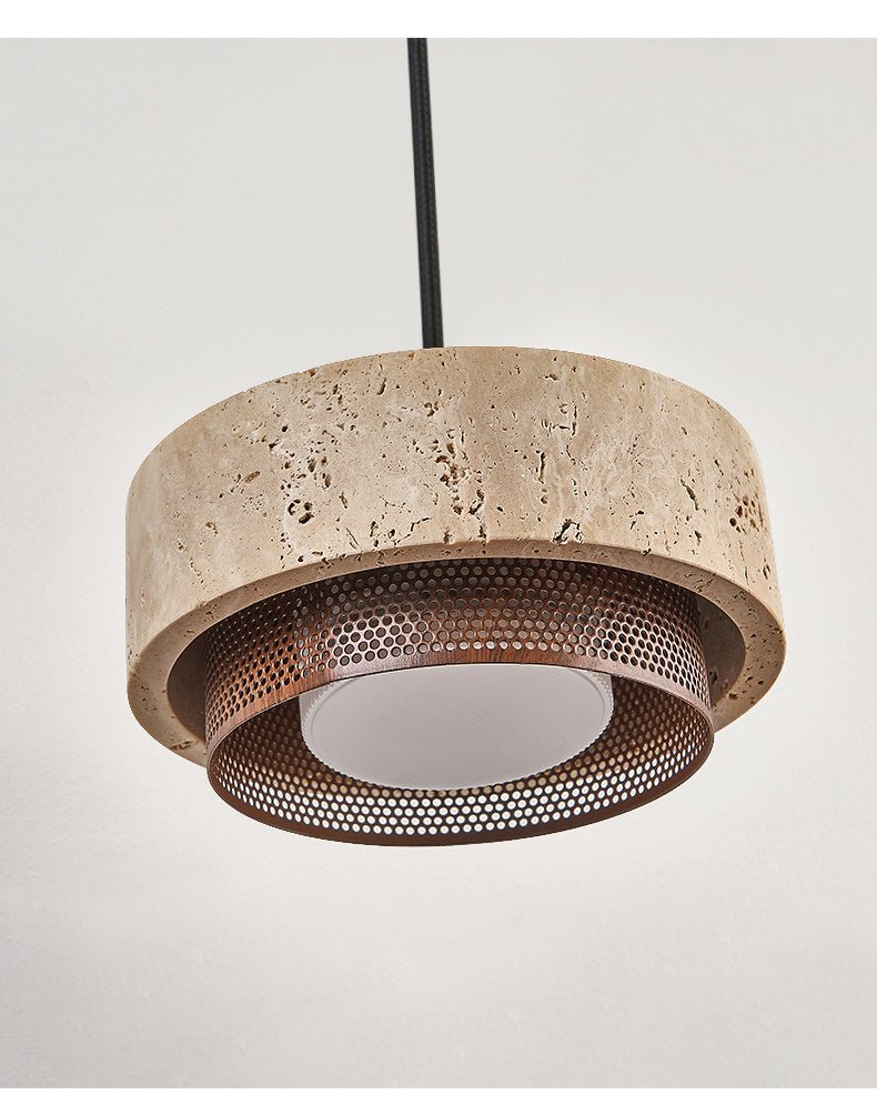 Valoira hanglamp van geel travertin