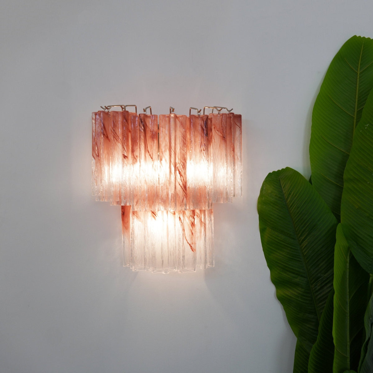 Lioreeria wandlamp Roze Glasbladen Romantisch Waterverf