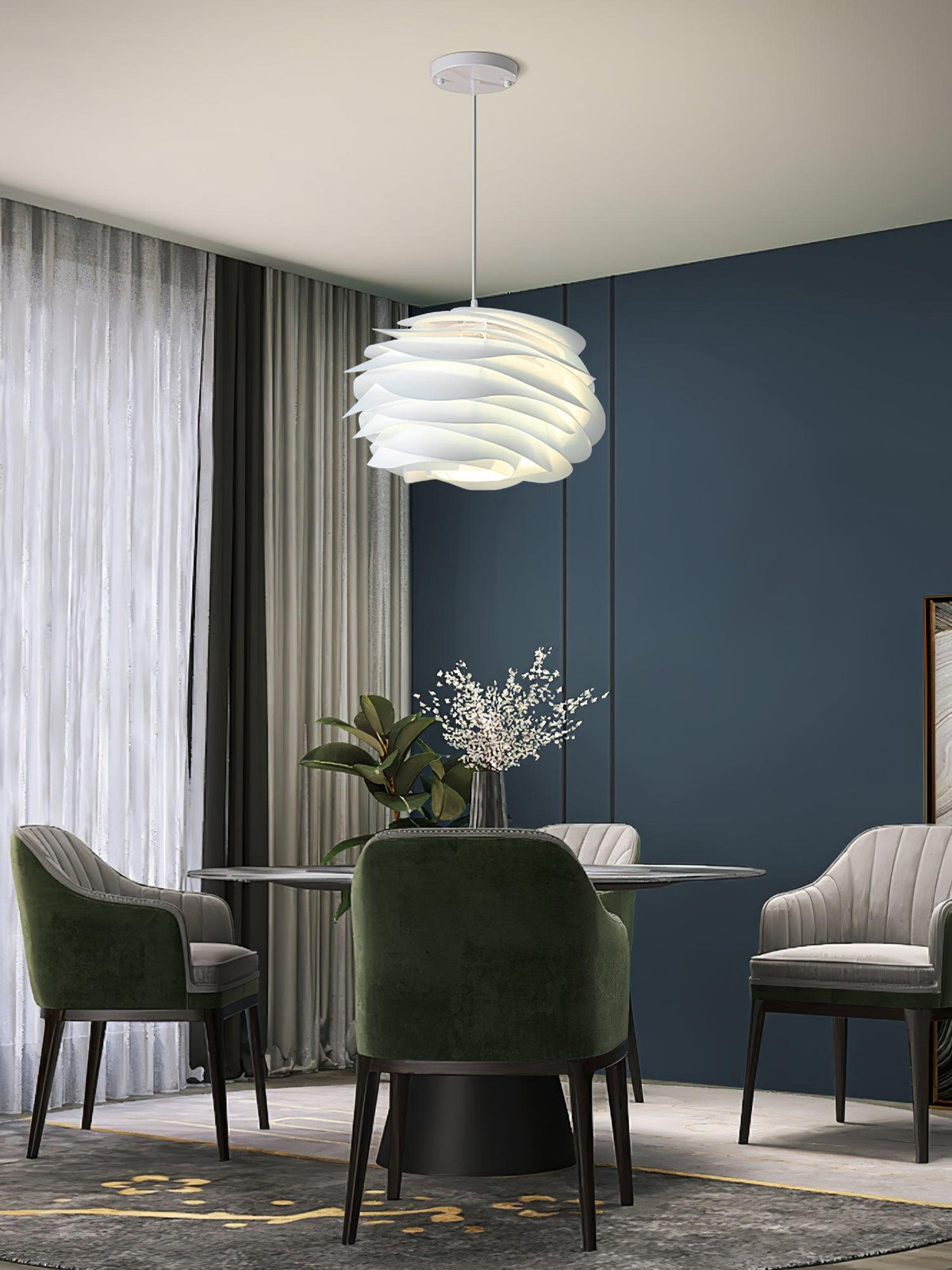 Kirove hanglamp PVC roosbloemen gelaagd romantisch