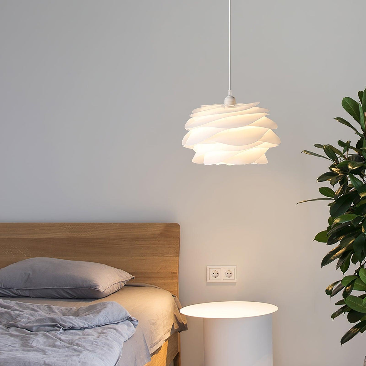 Kirove hanglamp PVC roosbloemen gelaagd romantisch