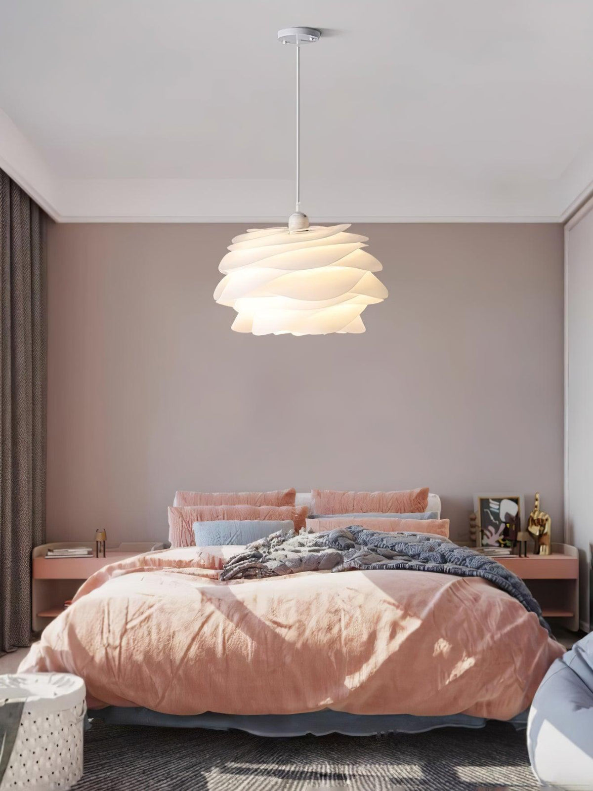Kirove hanglamp PVC roosbloemen gelaagd romantisch