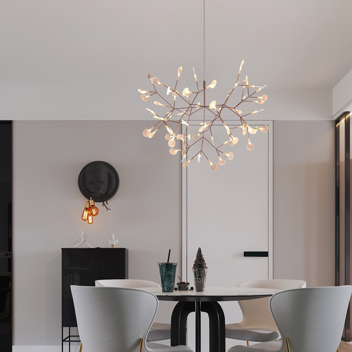 Auroreon Kroonluchter roségoud Firefly LED Tak