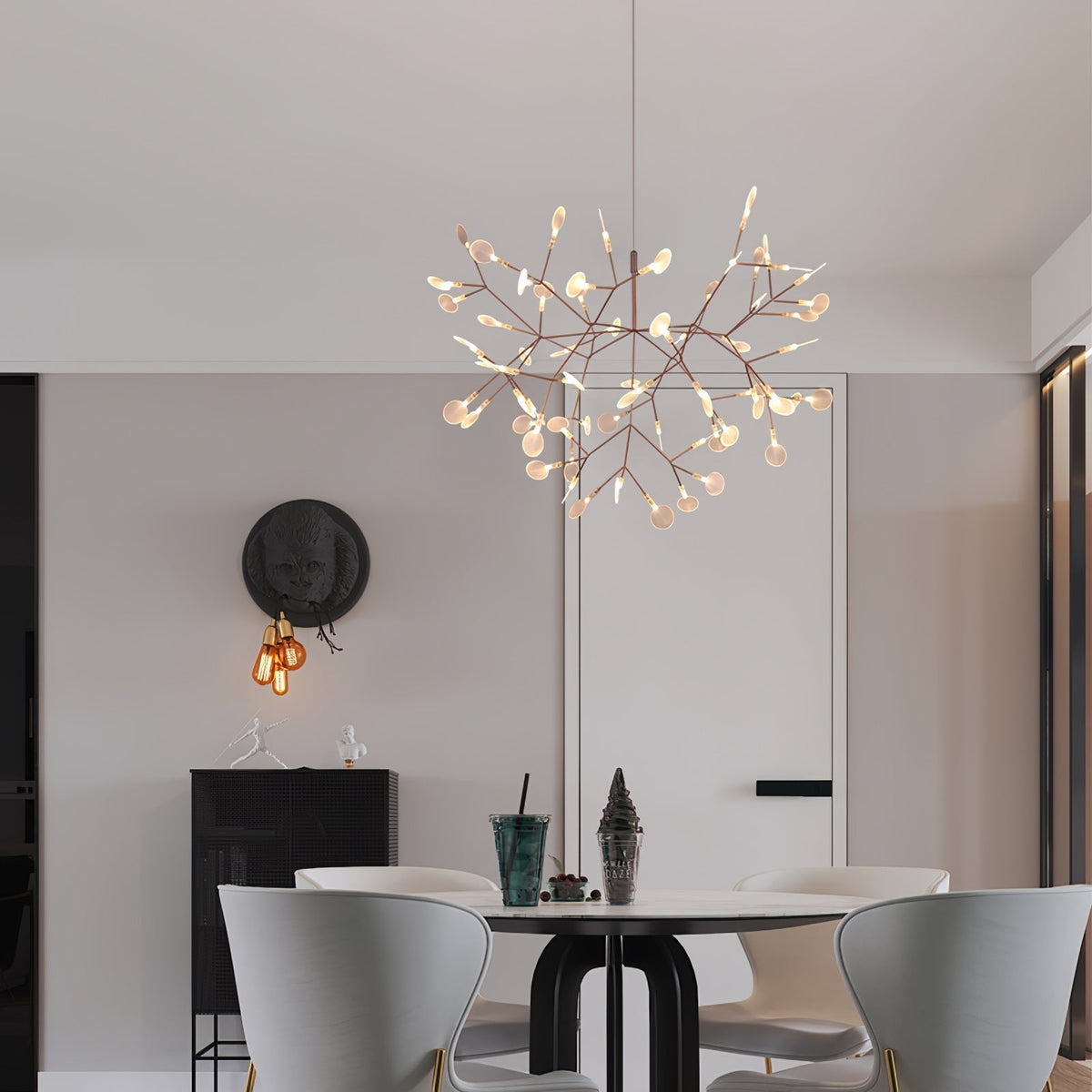 Auroreon Kroonluchter roségoud Firefly LED Tak