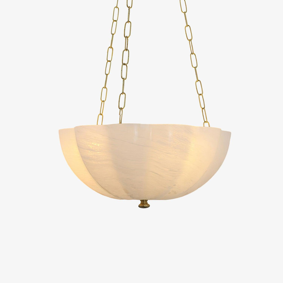 Voriq kroonluchter glazen kom messing ketting
