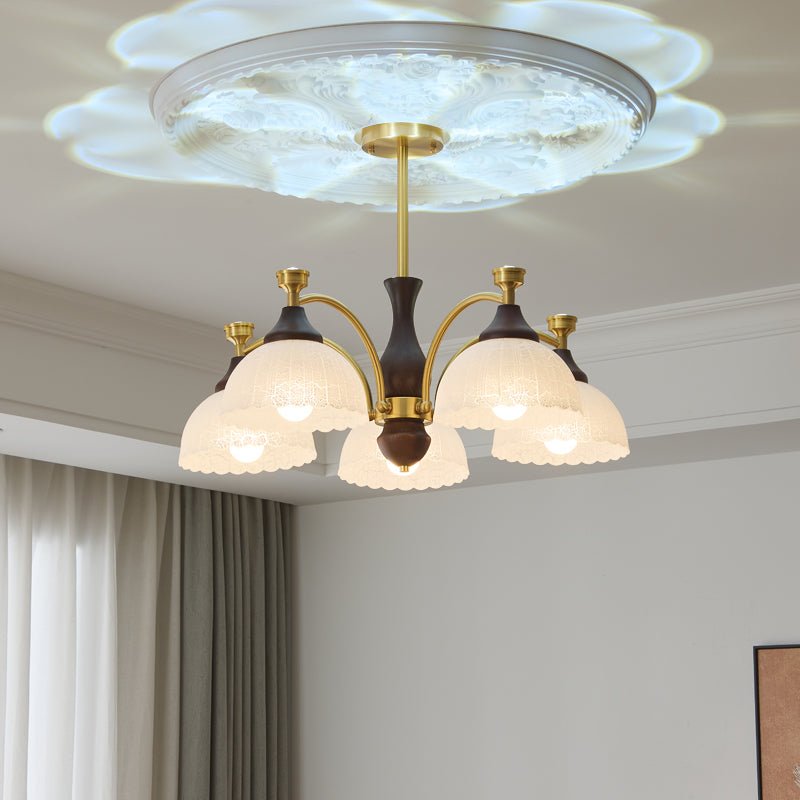 Avvynila Traditionele Elegantie Vintage messing Hout Kroonluchter