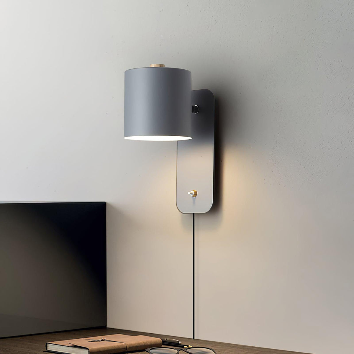 Orelirise wandlamp draaibare cilinder
