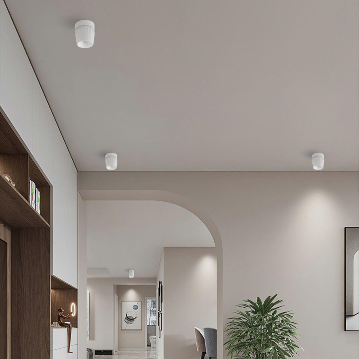 Keveny plafondspot aluminium geribbel draaibaar minimalistisch