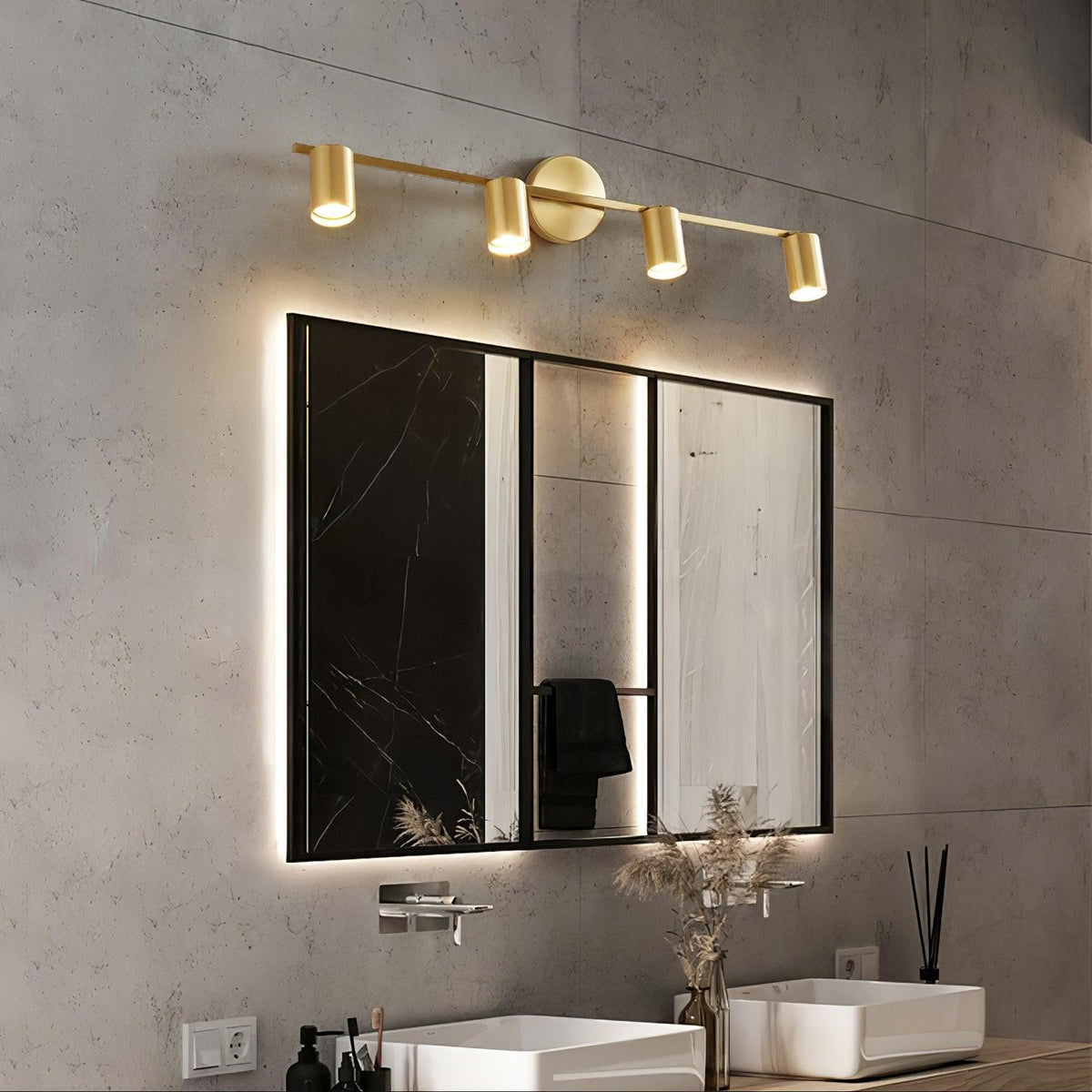 Grover draaibare messing wandlamp