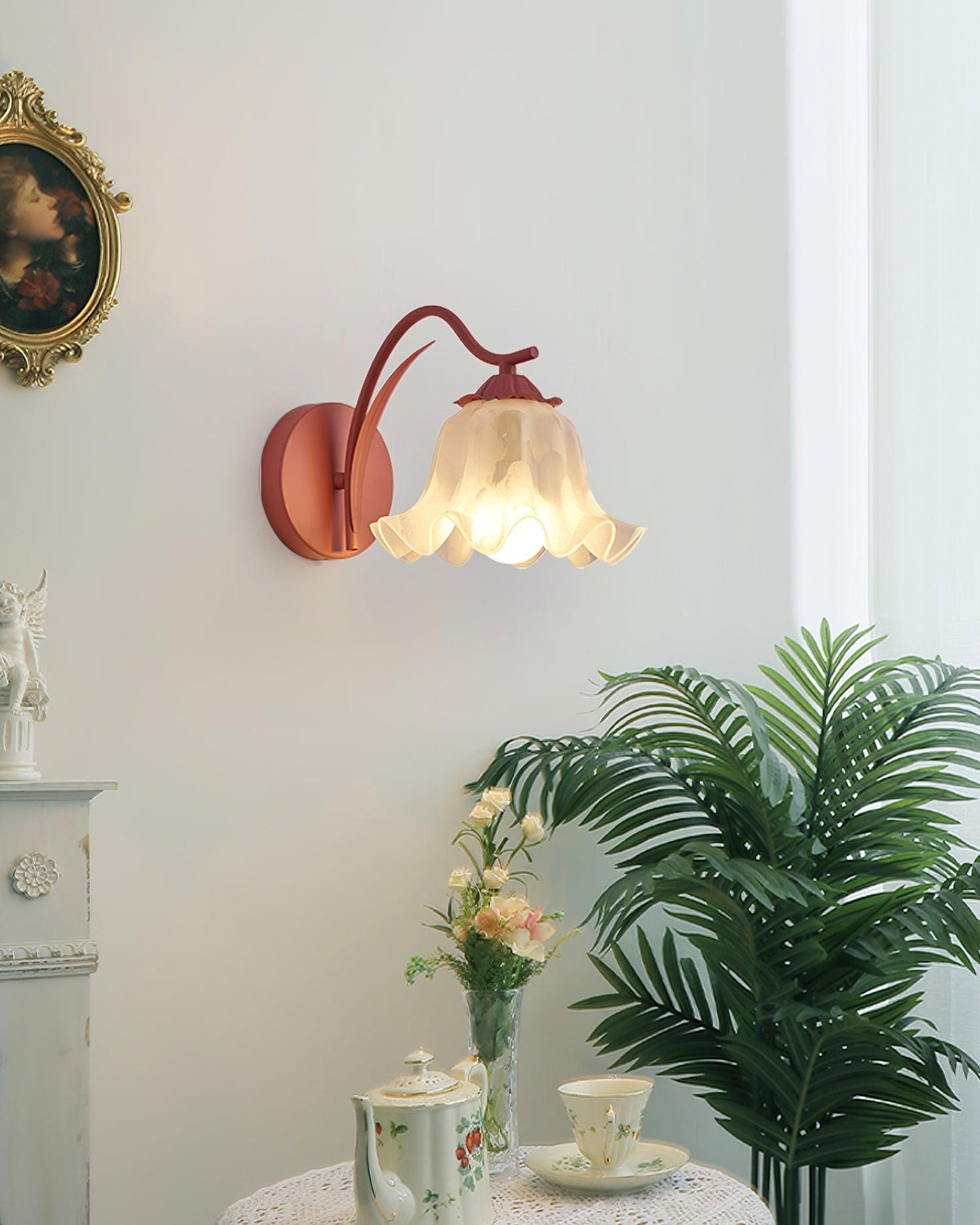 Lily wandlamp Botanical Whimsy groen steel