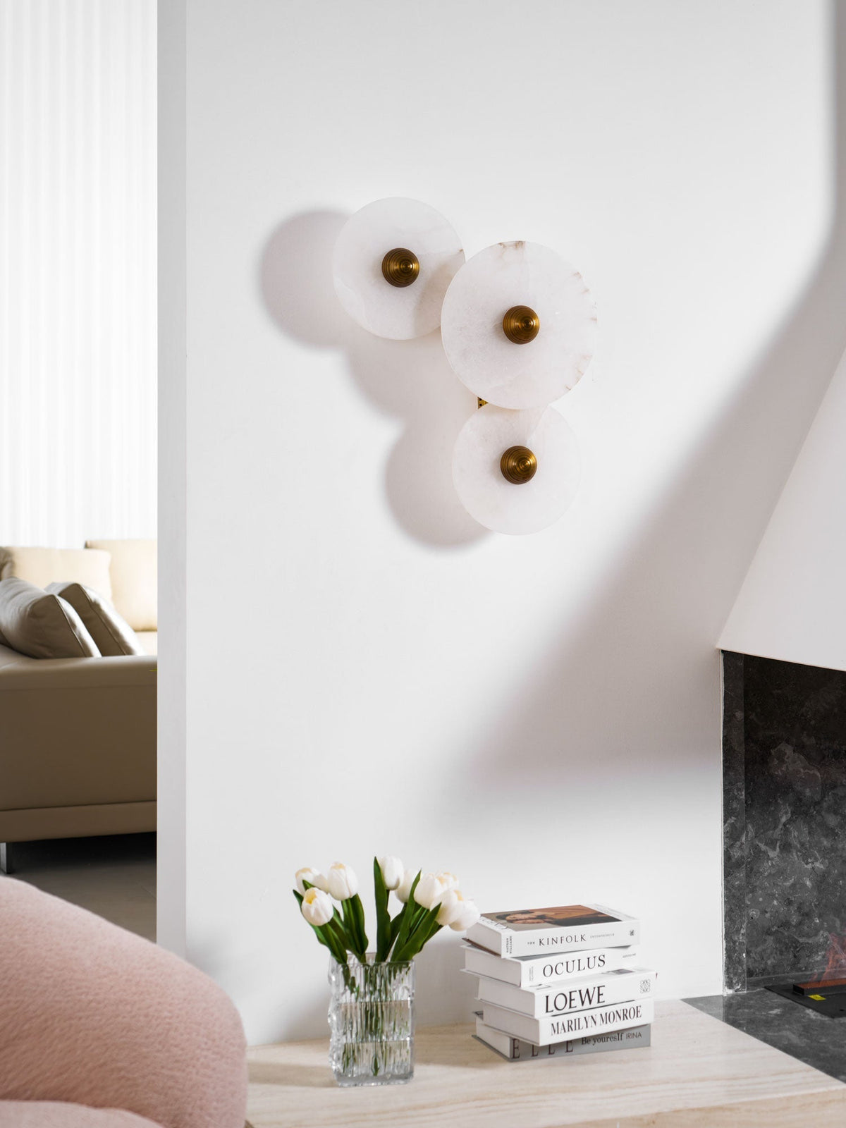 Albireria Minimalistische plafondlamp van albast