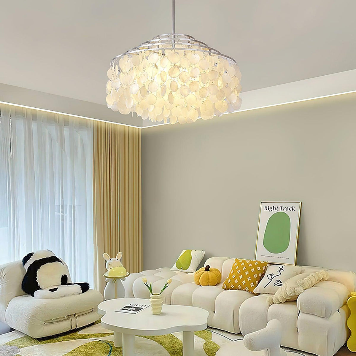 Vana hanglamp ronde schelp chroom