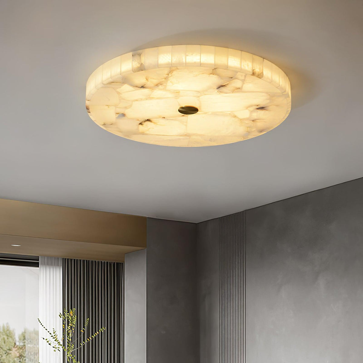 Ciphayra Rond Mozaïek Albast Plafondlamp