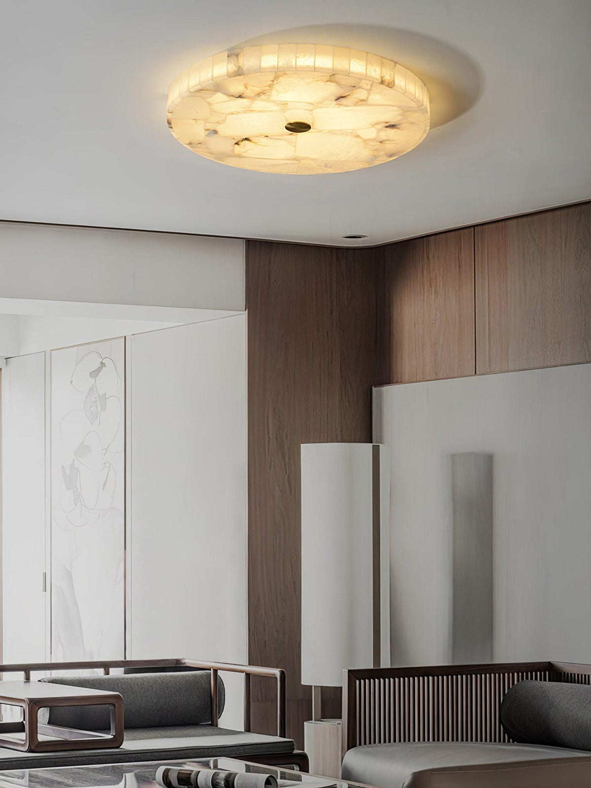 Ciphayra Rond Mozaïek Albast Plafondlamp