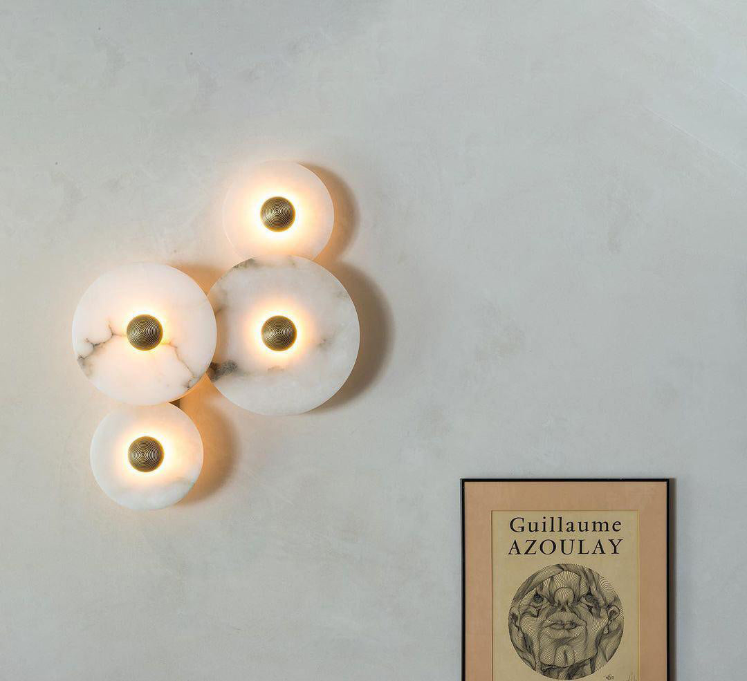 Apollo ronde albasten wandlamp