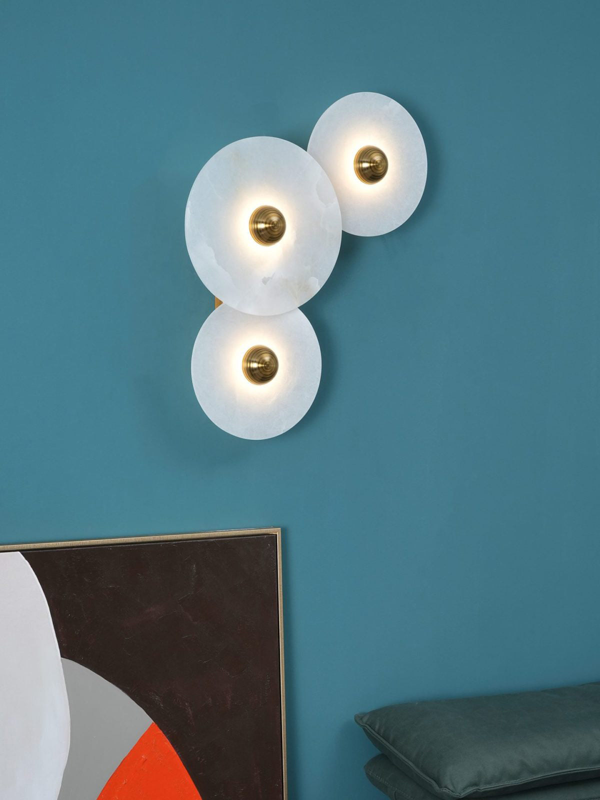 Apollo ronde albasten wandlamp