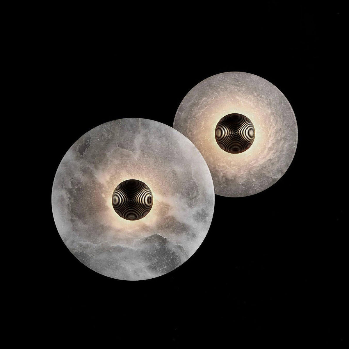 Apollo ronde albasten wandlamp