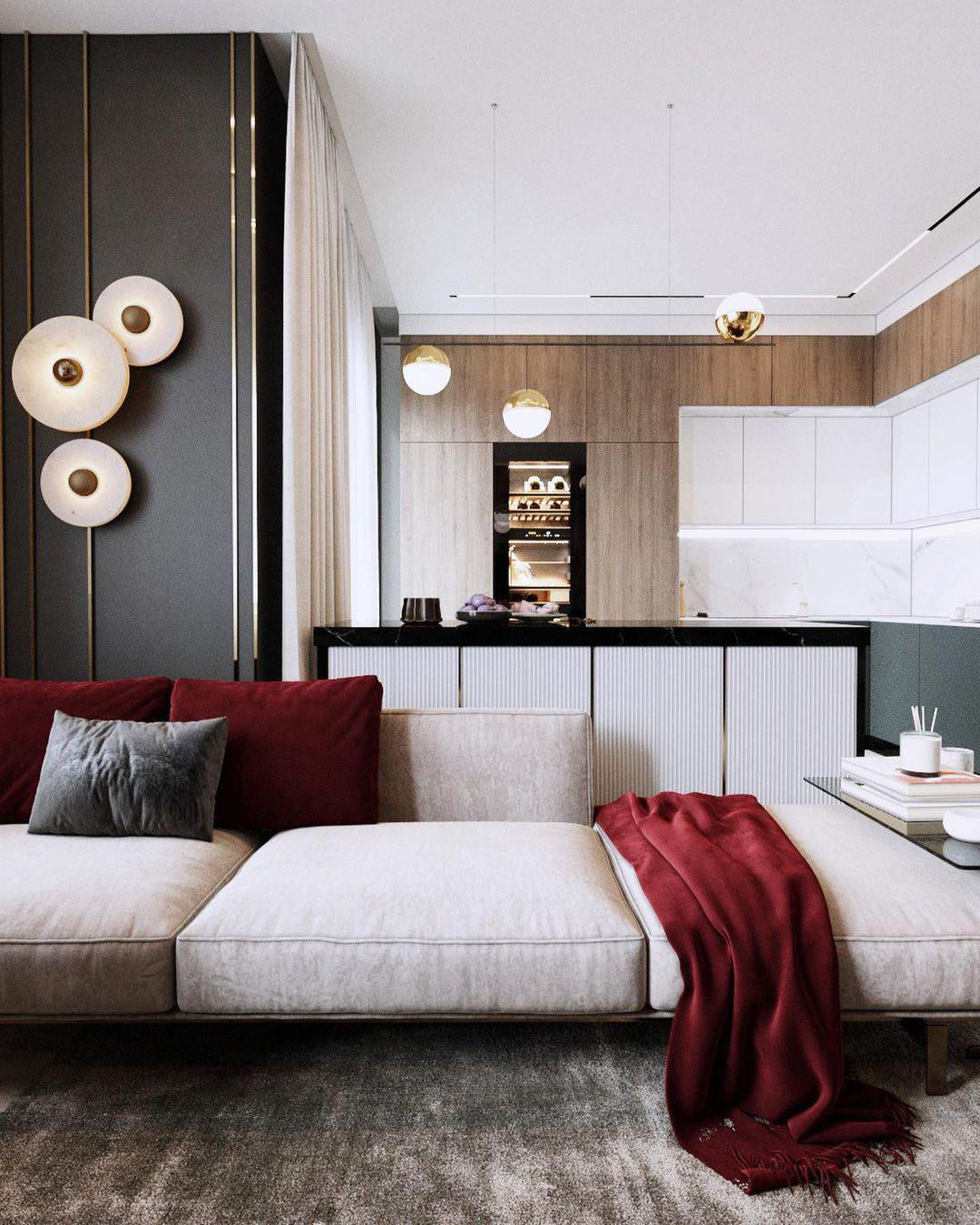 Apollo ronde albasten wandlamp