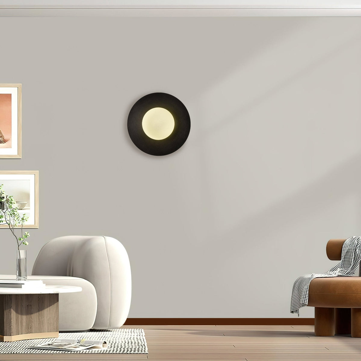 Elem modern Minimalistisch Rond Kunstzinnig Messing Glas Wandlamp