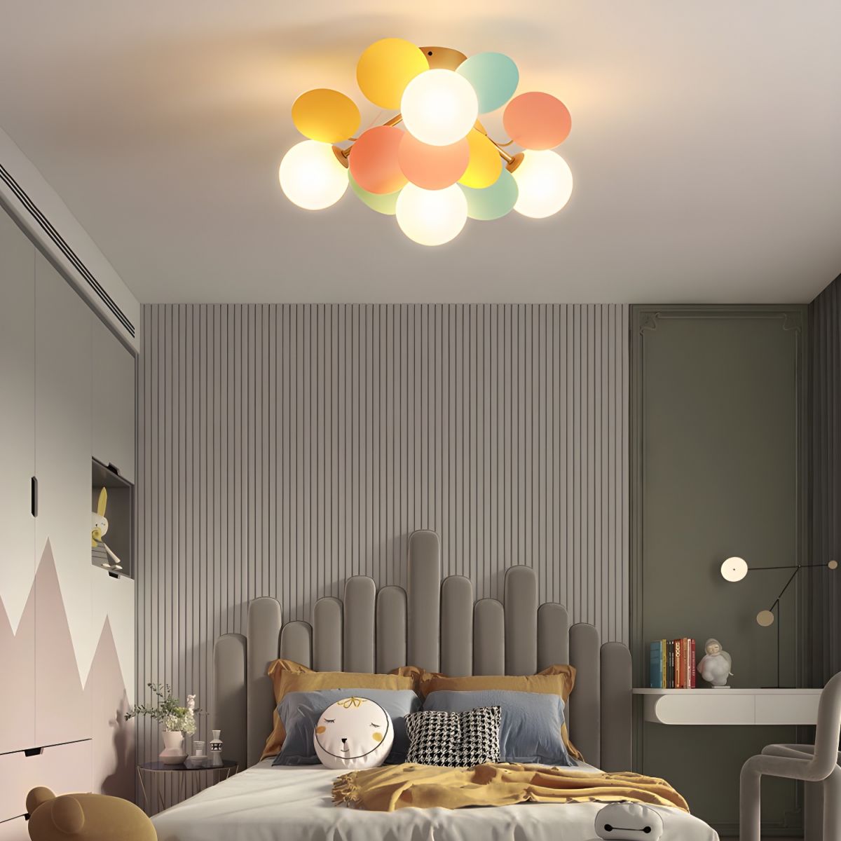 Renanina plafondlamp Ronde Macaron met pastelkleuren
