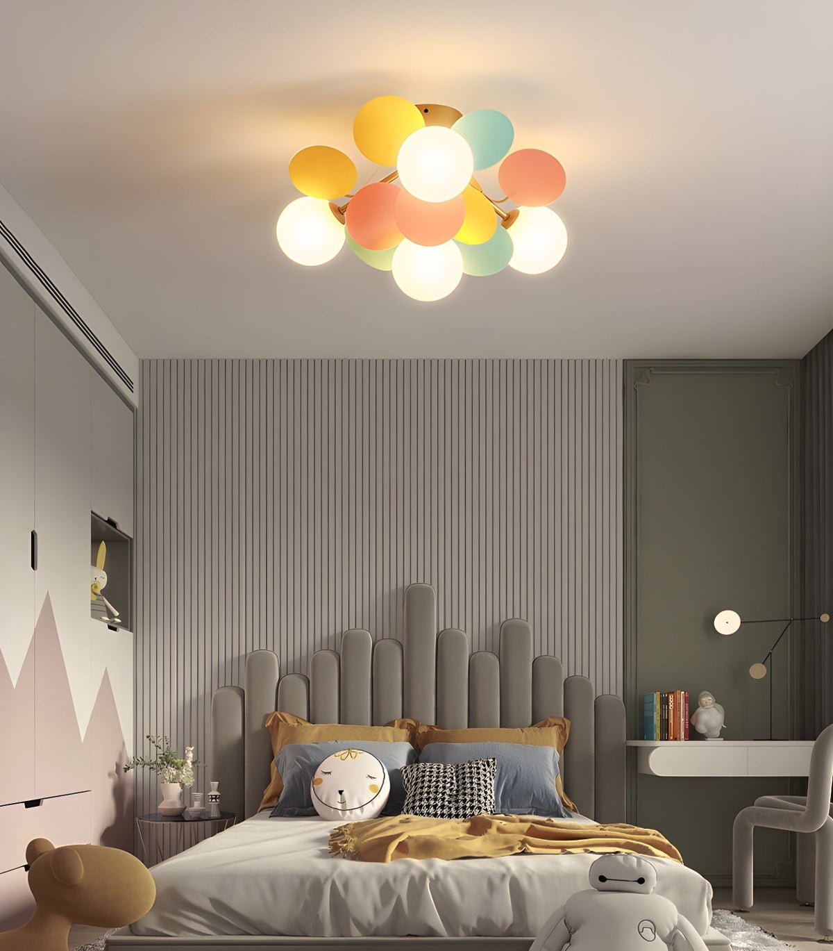 Renanina plafondlamp Ronde Macaron met pastelkleuren