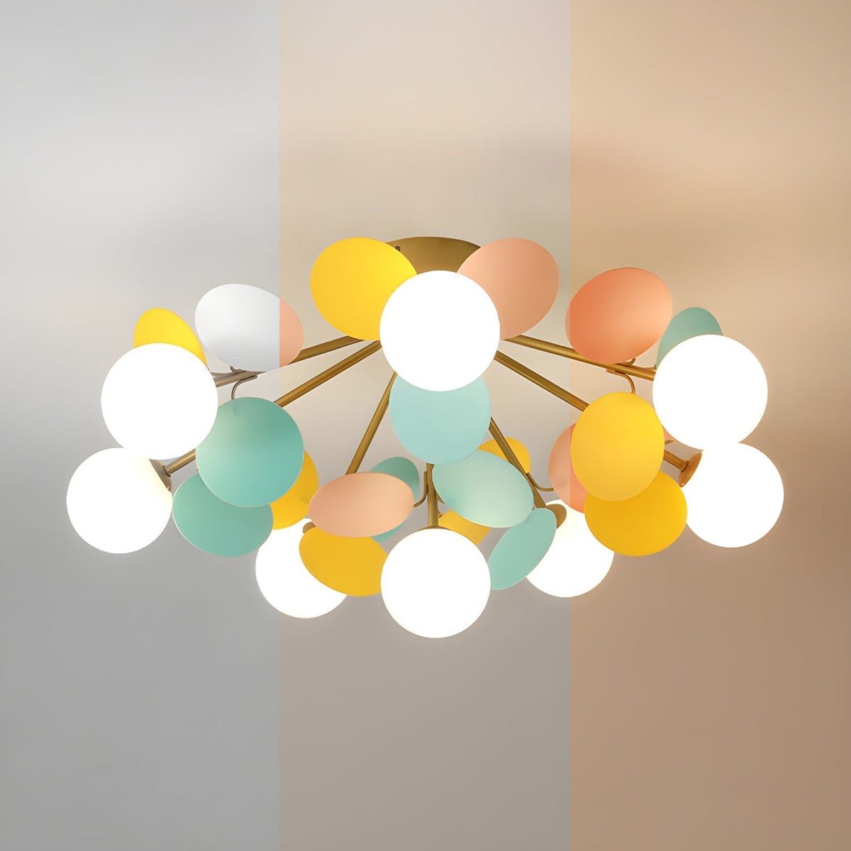 Renanina plafondlamp Ronde Macaron met pastelkleuren