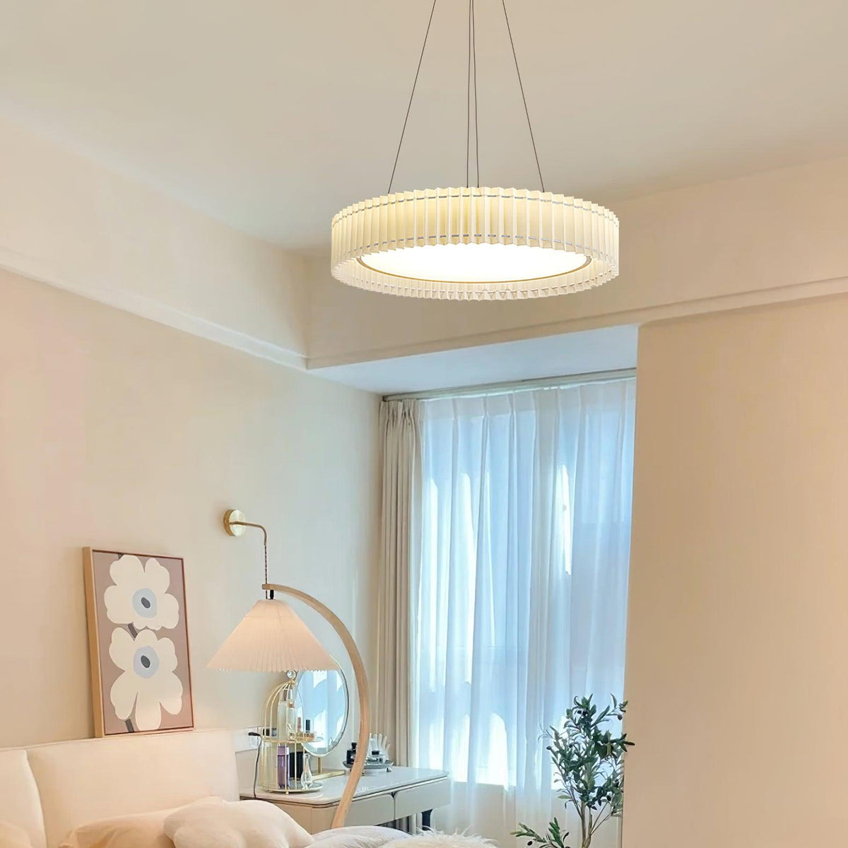 Cudo Cozy hanglamp met stoffen goudkleurige afwerking